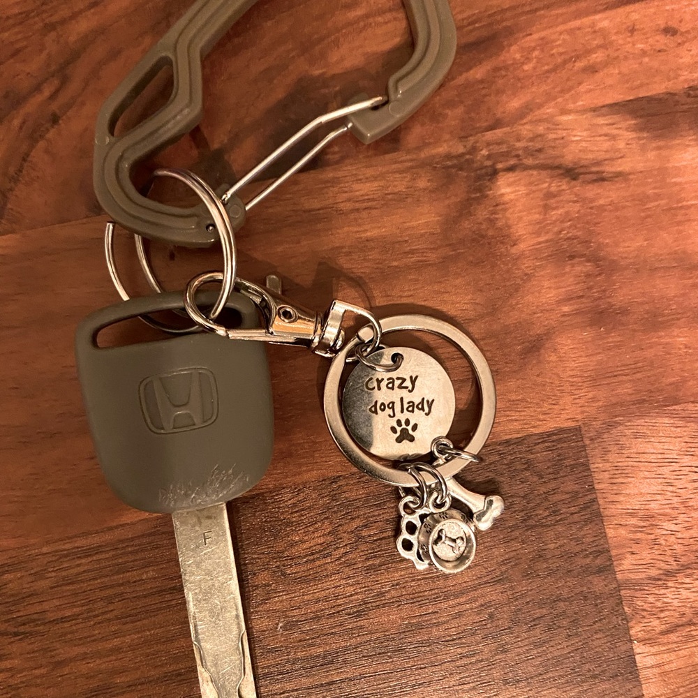 Crazy Dog Lady Lightweight Silver Tone Keychain - Picture 4 of 5